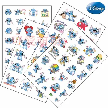 Stitch Disney Anime Figure Waterproof Tattoo Sticker Cartoon Doll Decoration Stitch Sticker Model Kids Toys Girls Birthday Gift