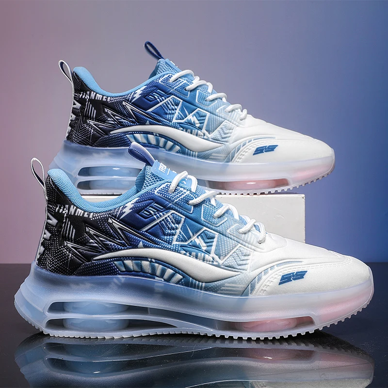 Men's Large Size Casual and Comfortable Running Sneakers, Durable Lace-Up Design, Suitable for Outdoor Sports and Daily Wear, Breathable Upper Air Cushion Soles Suitable for All Seasons