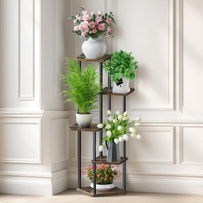 Plant Stand - All-Season Outdoor Flower Shelf With Multi-Tier Space-Saving Design For Balcony, Garden & Patio Living Room