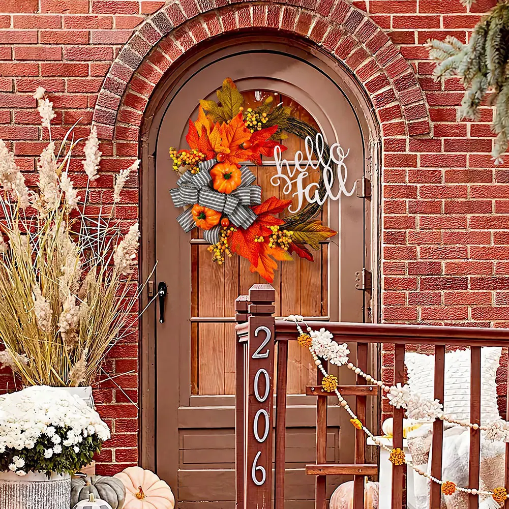 Maple Leaf & Pumpkin Wreath 2
