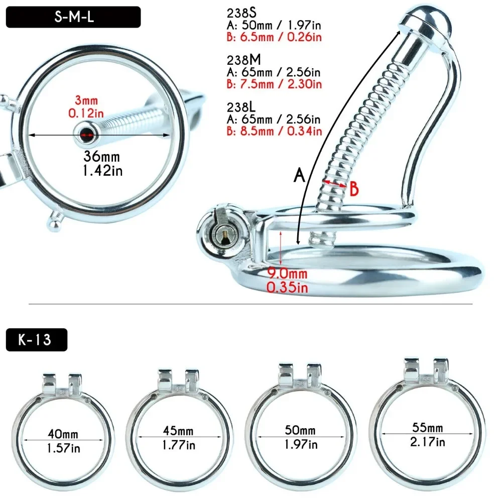 Adult Chastity Cage Lock Toys Penis Urinary Plug Stainless Steel Male Cock Cage Device Cock Ring Sex Toys For Men Chastity Belt