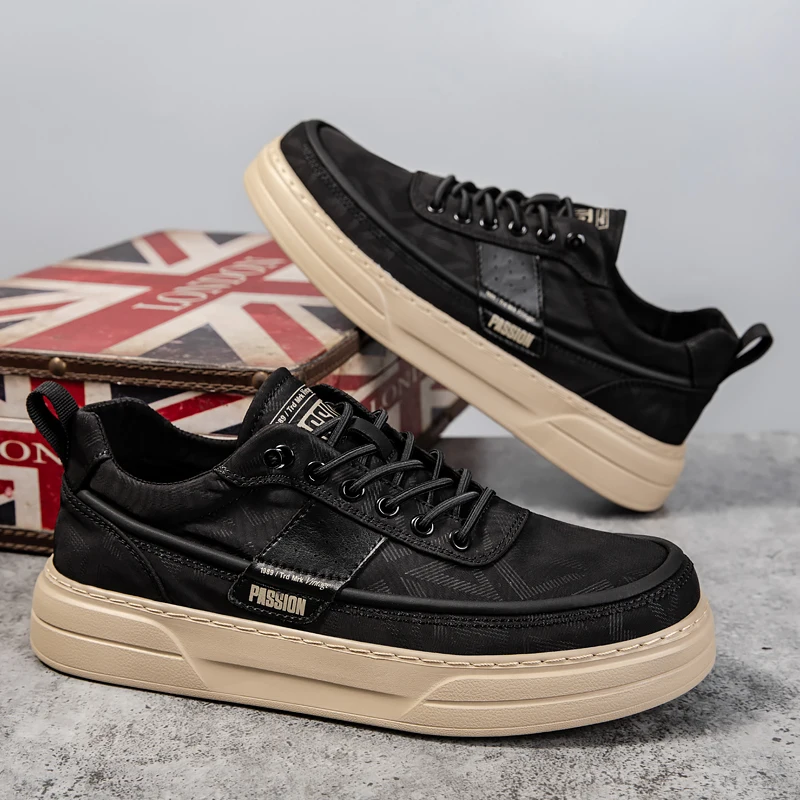 Men's Breathable Canvas Casual Walking Shoes Non-Slip Lightweight Comfortable Sneakers for Male 5