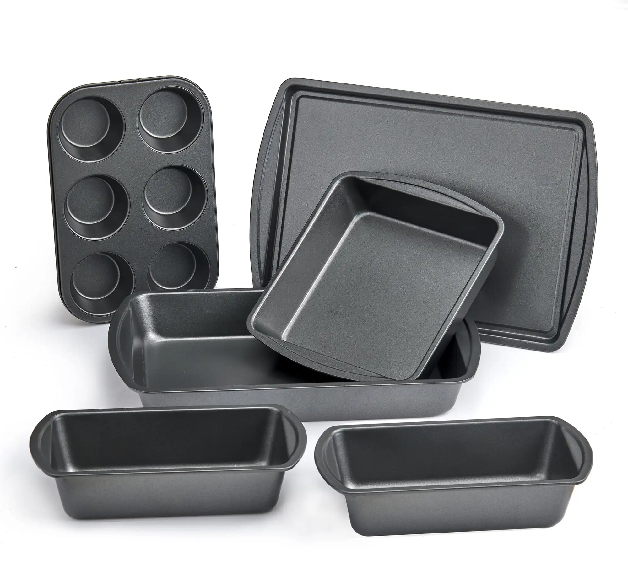 

6 Piece Non-Stick Bakeware Sets, Easy for Release and Clean up, Carbon Steel, Gray