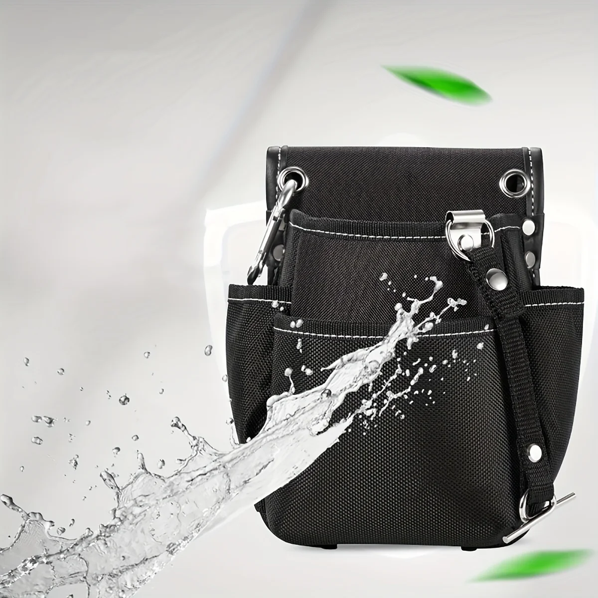 5 specifications Single Side Tool Belt Pouch for Electrician Carpenters and Builders, Durable Canvas Construction, black 5