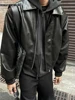 Mauroicardi Spring Autumn Cool Oversized Short Black Soft Pu Leather Jacket Men Zipper Luxury Designer American Vintage Clothes 1