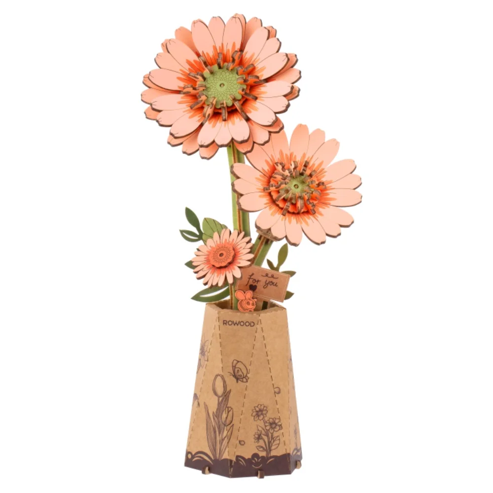 Exquisite 3D Wooden Puzzle Bouquet - Eternal Flowers Romantic Gift