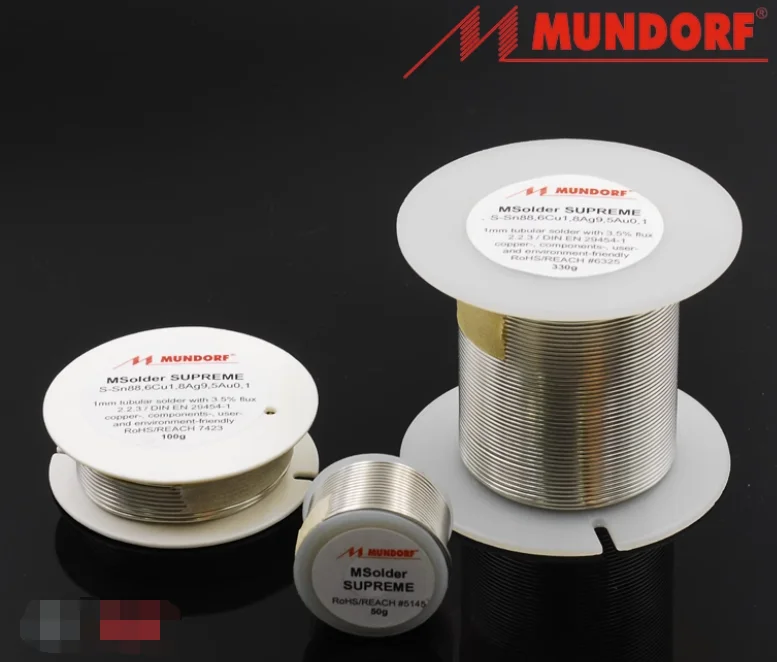 1 Pz Tedesco Mundorf Msolder Supreme Solder Silvergold Solders 1Mm 1M/50G/100G/330G 99.99% Argento/Oro Spedizione Gratuita