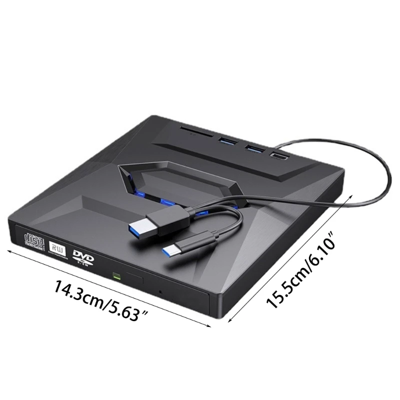 DVD Player External USB3.0 Type-C Optical 5Gbps Fast Transmission For PC Laptop Deskto