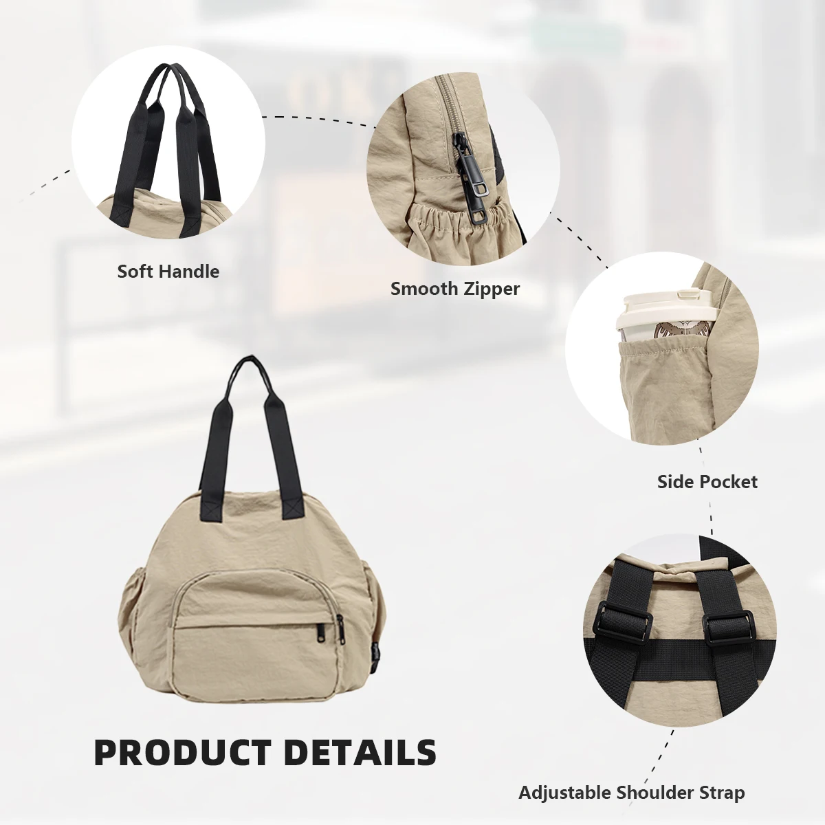 New Style Backpack for Men and Women, Single Shoulder Tote, Large Capacity, Lightweight Cloth Bag, Versatile, Casual, Commuting, Student Travel Backpack, Shopping
