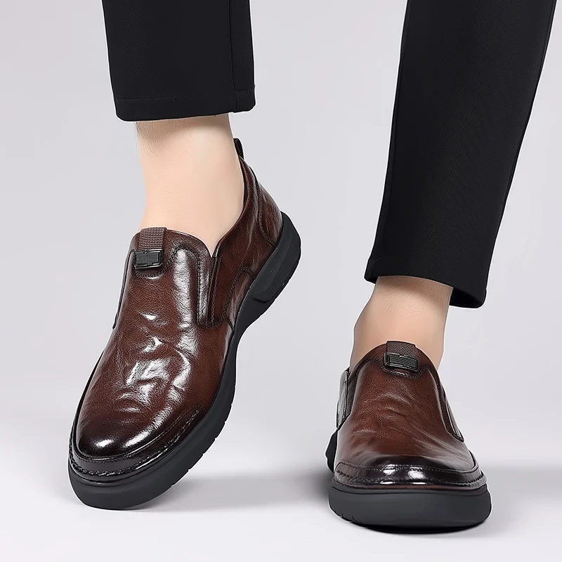 Social Business Casual Leather Shoe Formal Lofers for Men Luxury Brand Versatile Slip on Casual High Quality Male Driving Shoes 3