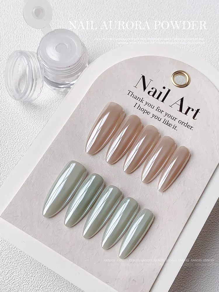 Moonlight Chrome Powder Silver Pearl Shimmer Powder Mirror Effect Pearl Effect Chrome Glazed Donut Nail Pigment 1Pcs