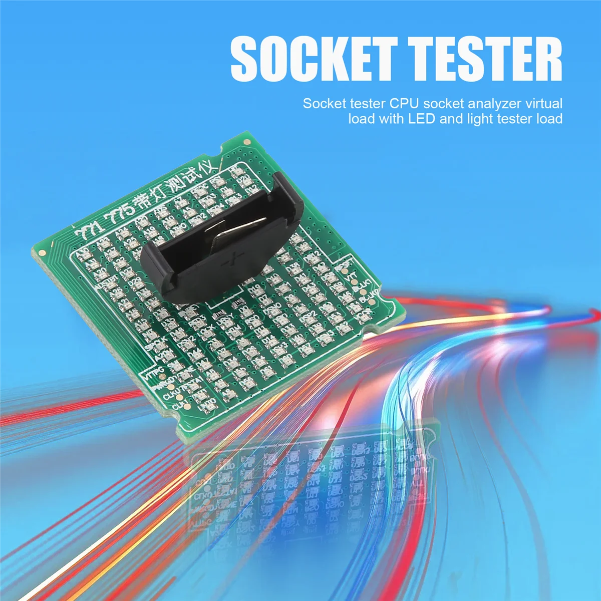 Desktop CPU 775 Socket Tester CPU Socket Analyzer Dummy Load Fake Load LED Light Tester