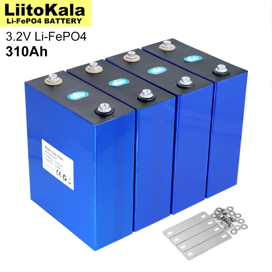4pcs 3.2V 310Ah Lifepo4 Battery Lithium Iron Phosphate For 12V Campers Golf  Cart Off-Road Off-grid Solar Wind Grade A Tax Free