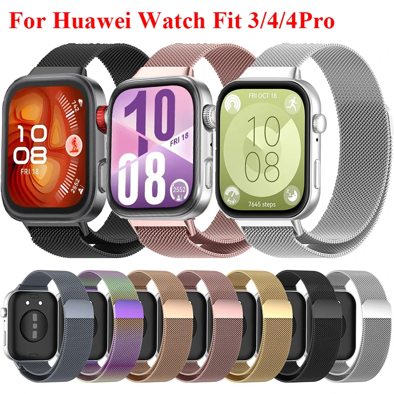 Metalen lusband voor Huawei Watch Fit 3 Smartwatch polsband Vervangende armband voor Huawei Fit3 horlogeband bandjes accessoires – koop de beste producten in de online winkel
