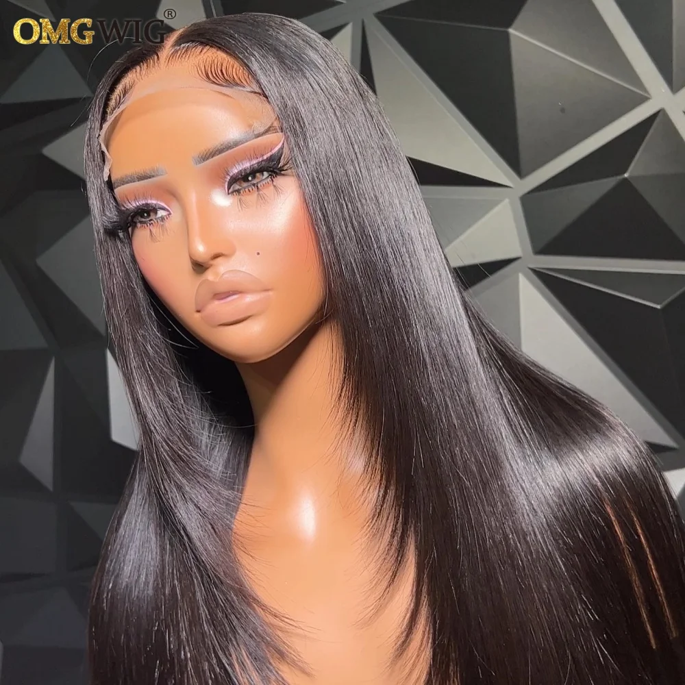 Brown Highlight Color 360 Glueless Lace Straight Layered Cut Wig With Invisible Straps 5x7 Ready To Go Straight Human Hair Wig