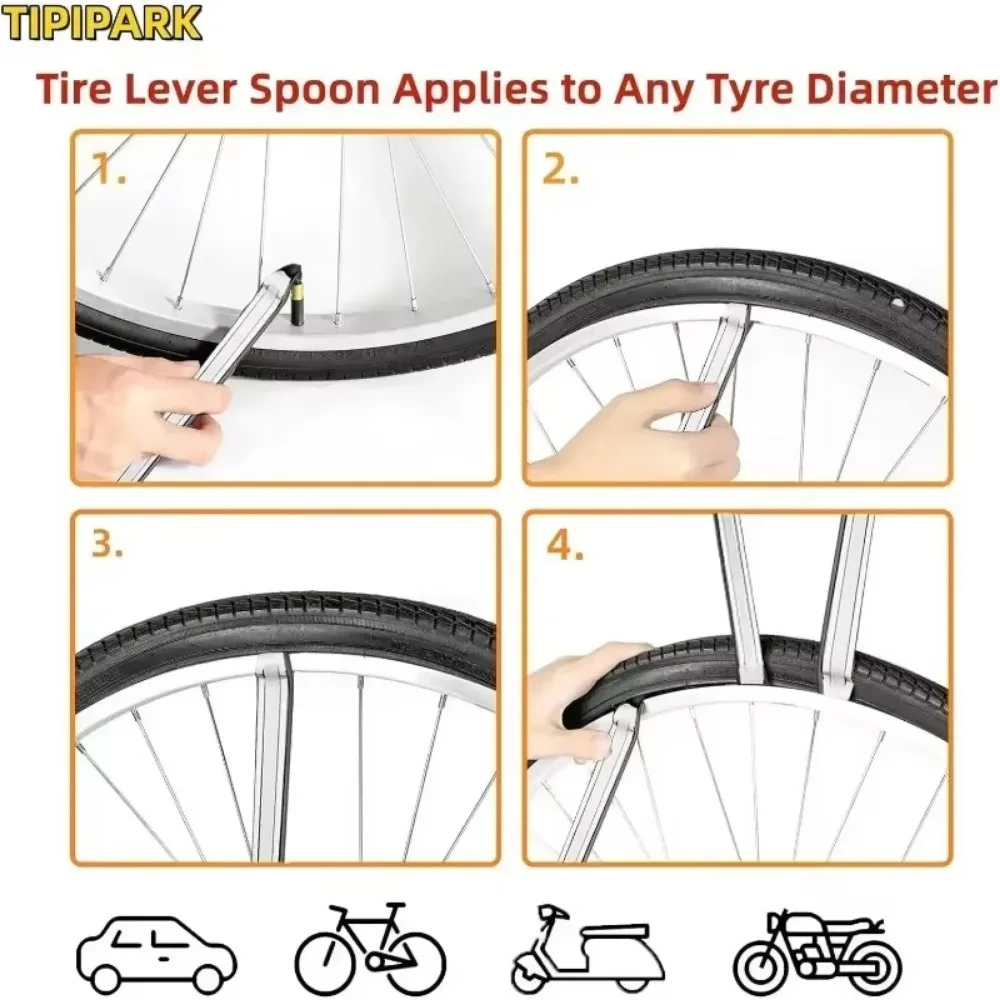 New 10inch Car Tire Wrench Steel Spoon Portable Removal Tool Motorcycle Bicycle Car Accessories Repair Tools