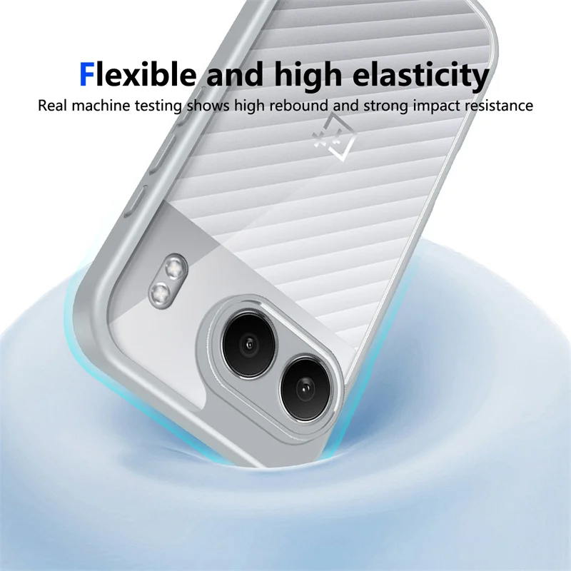 Shockproof Silicone TPU Bumper with Clear Back Hard Cover Phone Case
