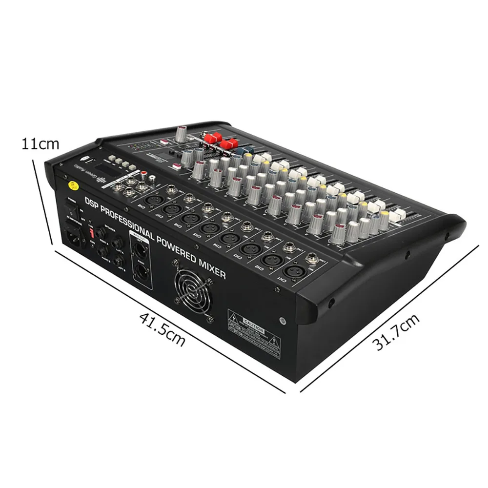 

8 Channel Digital Audio Mixer Console Karaoke Microphone Sound Mixing Amplifier Built-in 48V Phantom Power With USB Switch