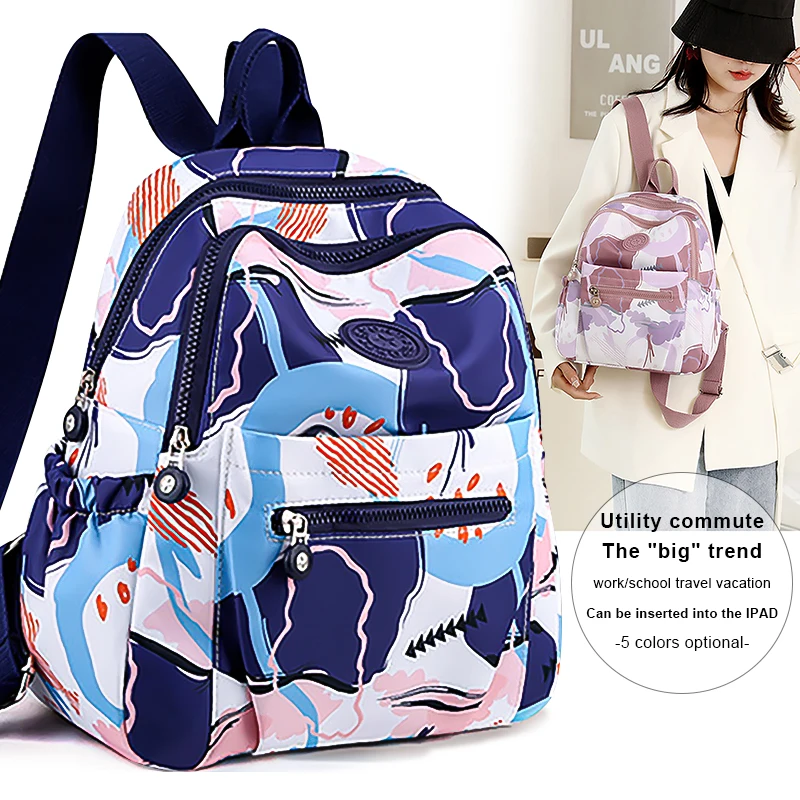 Bag 2023 New Printed Backpack Large Capacity Travel Backpack Old  Fashionable Leisure Versatile Women's Bag Schoolbag - AliExpress