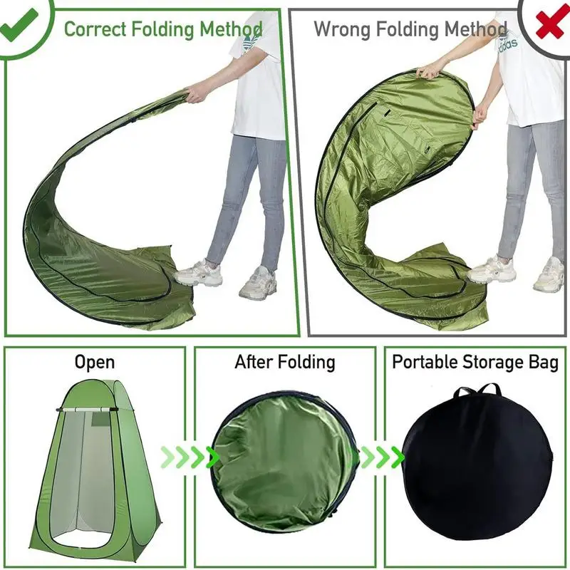 Portable Outdoor Camping Tent Pop Up Privacy Shower Tent Camping Privacy Movable Toilet Enclosure Warm Bathing Shelter
