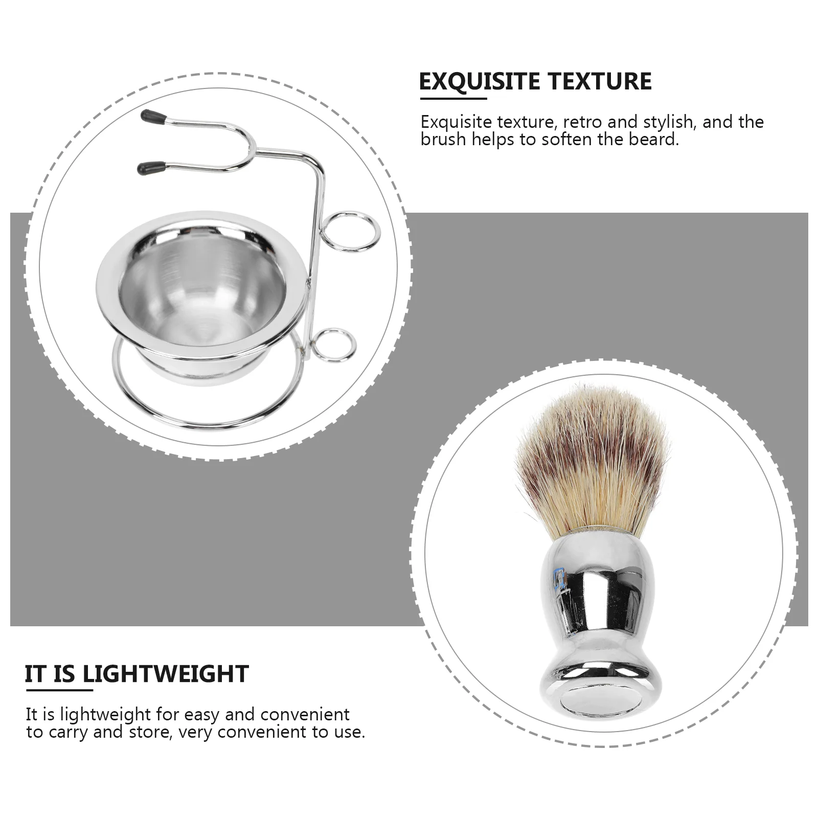 Beard Brush Holder Bubble Bowl Shavers for Men Hair Stainless Steel Shaving Kit Bathroom Accessory Man Mens Razors