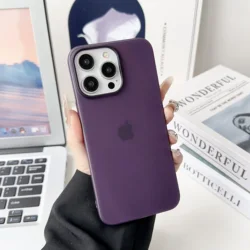 Ultra-Thin Frosted Translucent Shockproof Phone Case with Matte Bumper for iPhone 15 Pro Max (DarkPurple)