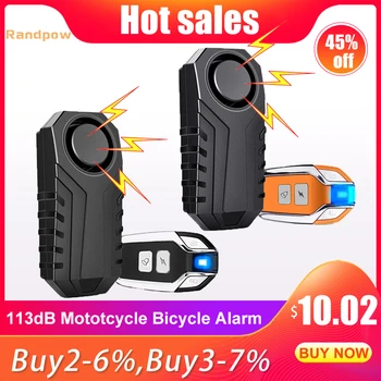 Randpow-Alarme de sécurité étanche pour moto et vélo, télécommande sans fil, antivol, capteur de vibration, 113dB 1