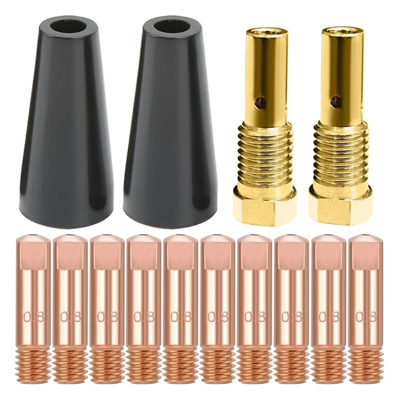 

14AK Cores Gasless Nozzle Tips MIG Welding Contact Tip 0.8mm 0.030'' M6 Tip Holder Diffuser Welding Torch