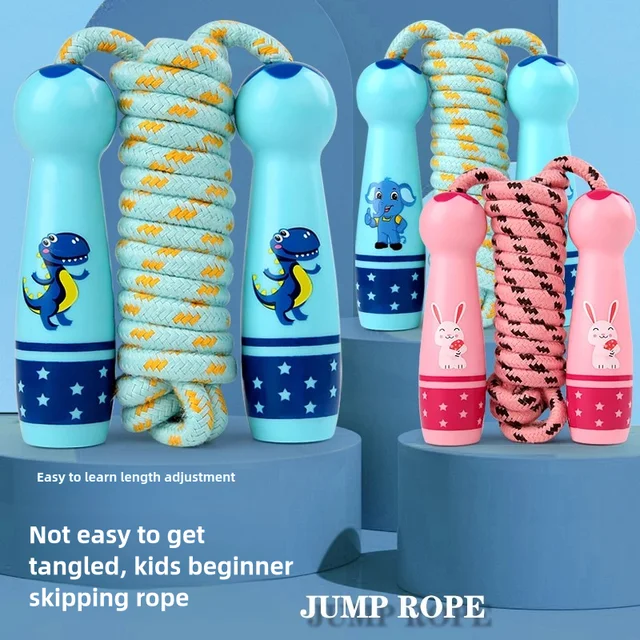 Children's Adjustable Cotton Jump Ropes Sport Fitness Lovely Cartoon Skipping Handle Fillet Design Outdoor Sports Toy 2