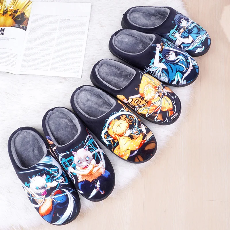 Zapatillas De Casa Felpa Para Hombre Y Adolescentes - Cálidas, Antideslizantes, Diseño Anime, Regalo Ideal