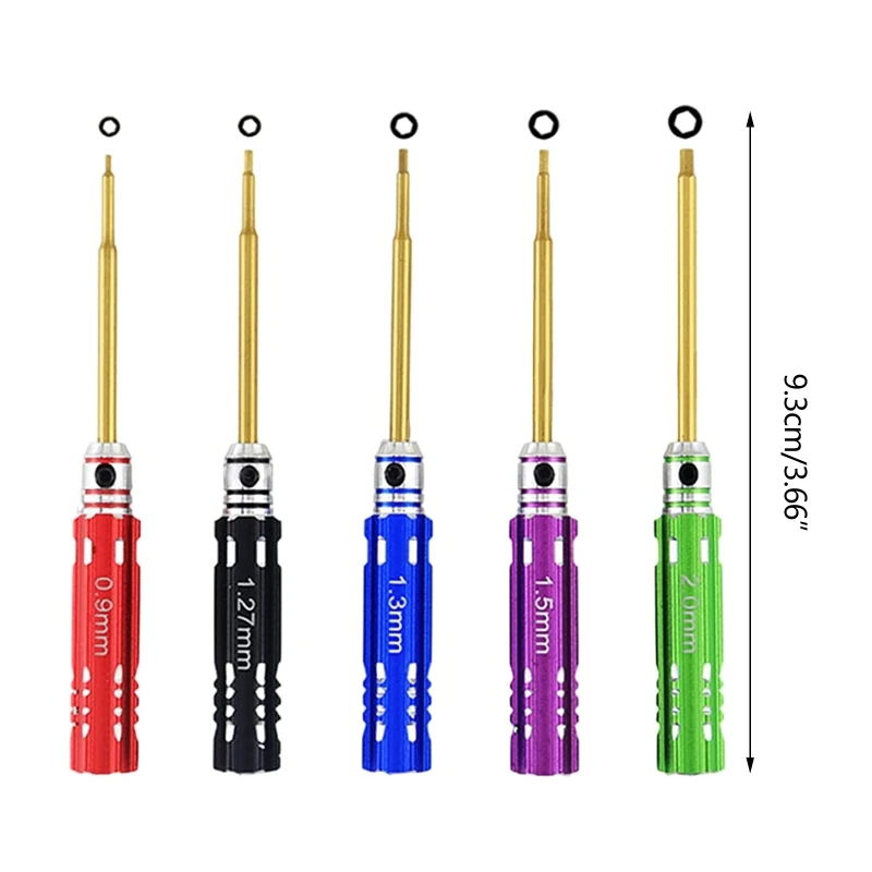 미니 0.9mm 1.27mm 1.3mm 1.5mm 2.0mm 육각 스크류 드라이버 세트 크롤러 트럭 내구성에 사용되는 HSS 육각 드라이버