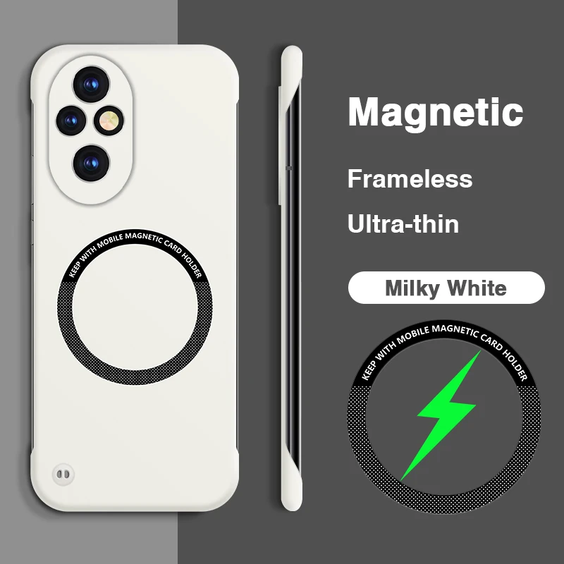 Luxury Magnetic Frameless Hard PC Phone Case with Wireless Charging Capability