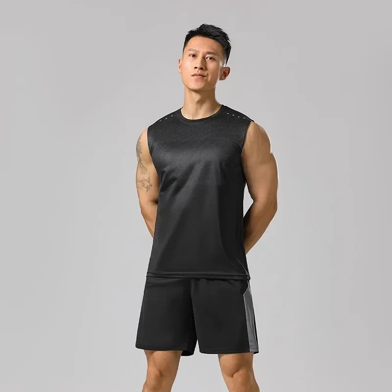 Sports Men Summer Vest Running Sportswear Quick-drying Gym Fitness Clothes Badminton Clothes Casual Sleeveless T-shorts Tops 4