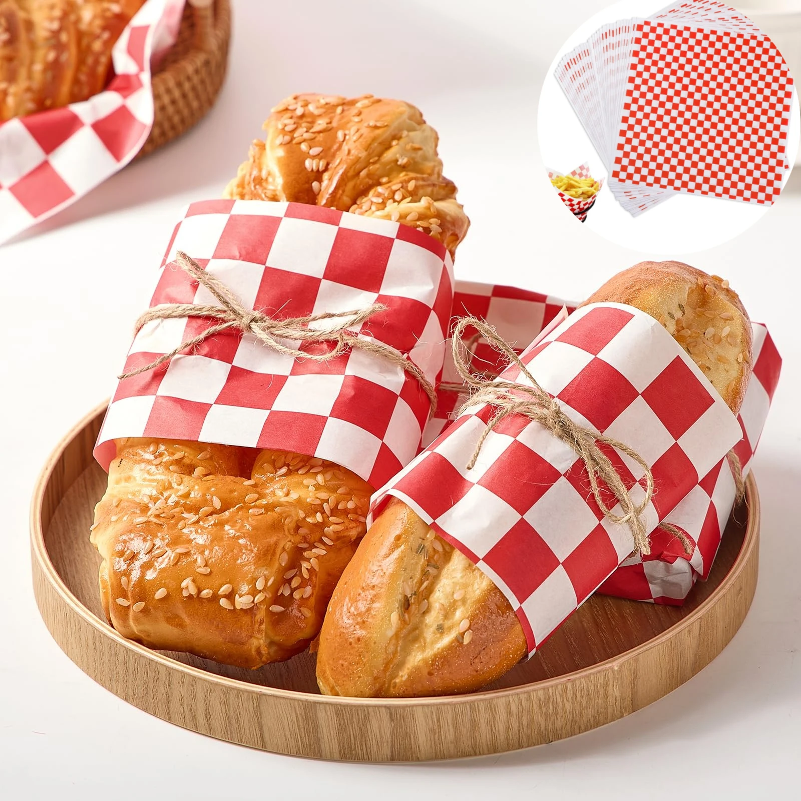 20-Pack Christmas-Themed Greaseproof Sandwich Wrapping Paper – Food-Grade Deli Paper Sh... - SKU GSWP1628 - UGI Packaging