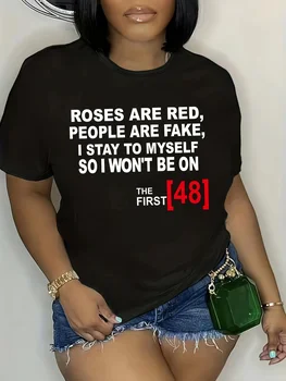 Roses Are Red The First 48 Women's Tee - Humorous True Crime Graphic, Casual Bold Top 1