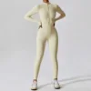 Women's Jumpsuits One-Piece Suit Zipper Long Sleeved Yoga Set Gym Push Up Workout Clothes Fitness Bodysuit Sportswear Tracksuit 4