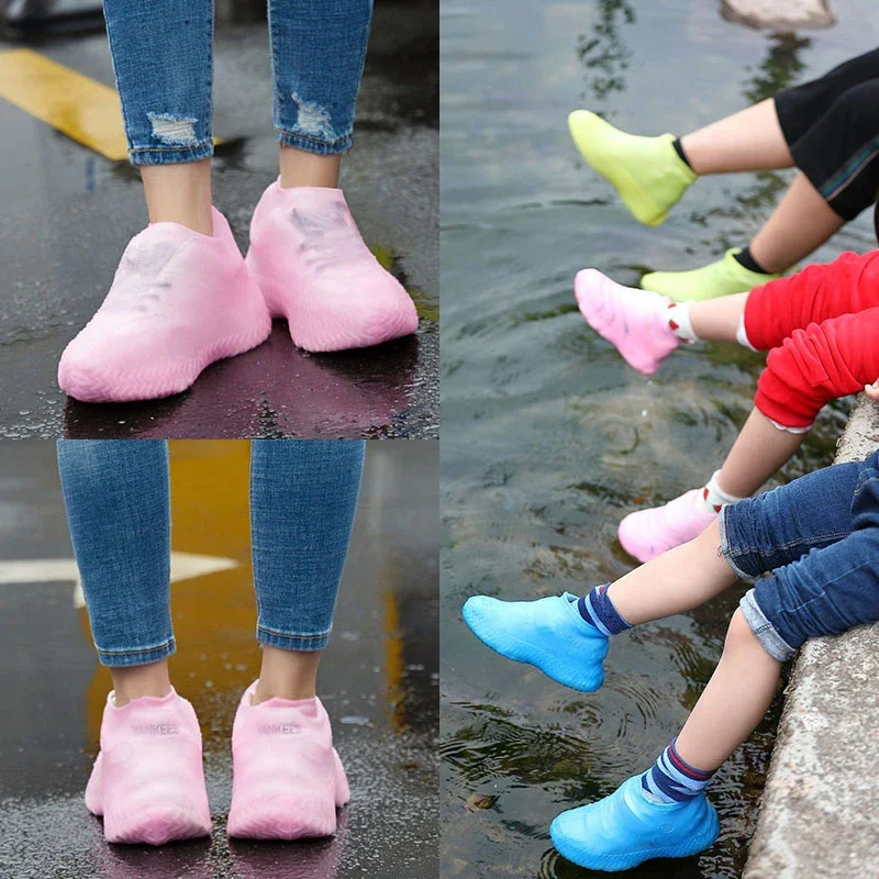 Reusable Waterproof Rain Shoes Covers Silicone Outdoor 1Pair