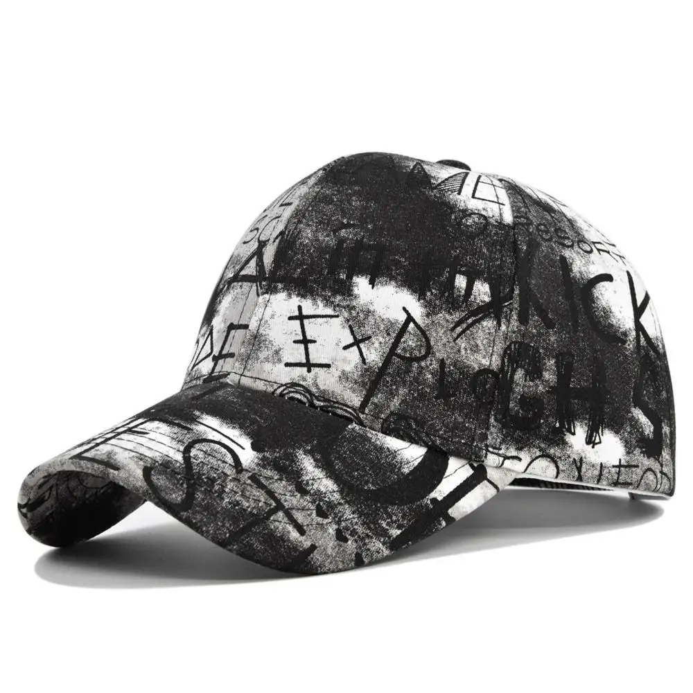 

Tide Women Cotton Graffiti Pattern Street Punk Girl Baseball Caps Snapback Hats Baseball Caps Men Caps Peaked Cap Sun Hat