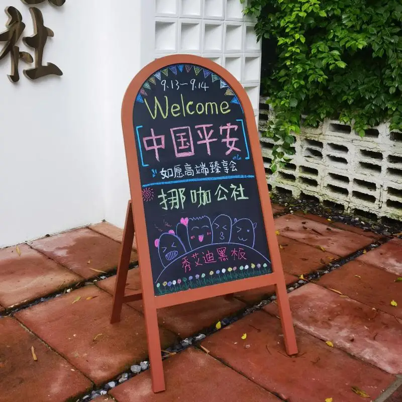 바닥 유형 손 쓰기 작은 칠판 포스터 메뉴 디스플레이 스탠드 수직 상점 프로모션 광고 공개 사인 스탠드