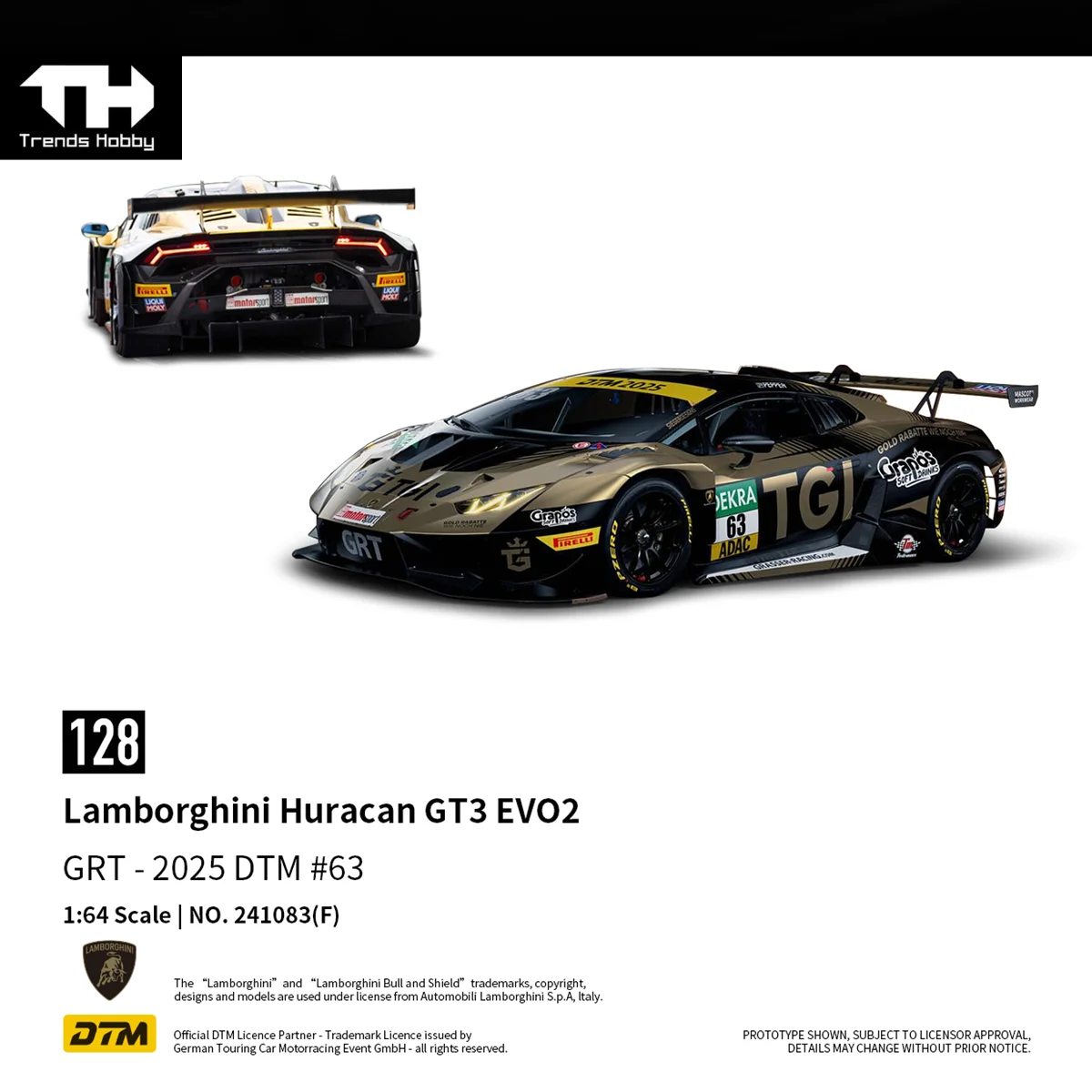 트렌드 하비 1/64 람보르기니 우라칸 GT3 EVO2 GRT 2025 DTM 레이..