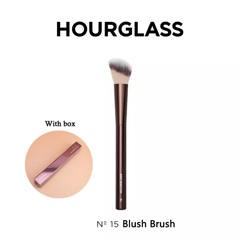 Makeup Brushes No. 15 Hourglass Blush Brush Angled Contour Blush Stippling Brush Cheeks Cream Liquid Blushes