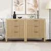 Nightstands Set of 2,Bedside Table End Table, Modern Wooden Night Stand with 6-Drawer - Boho Tall End Table Accent Table Bedroom 1