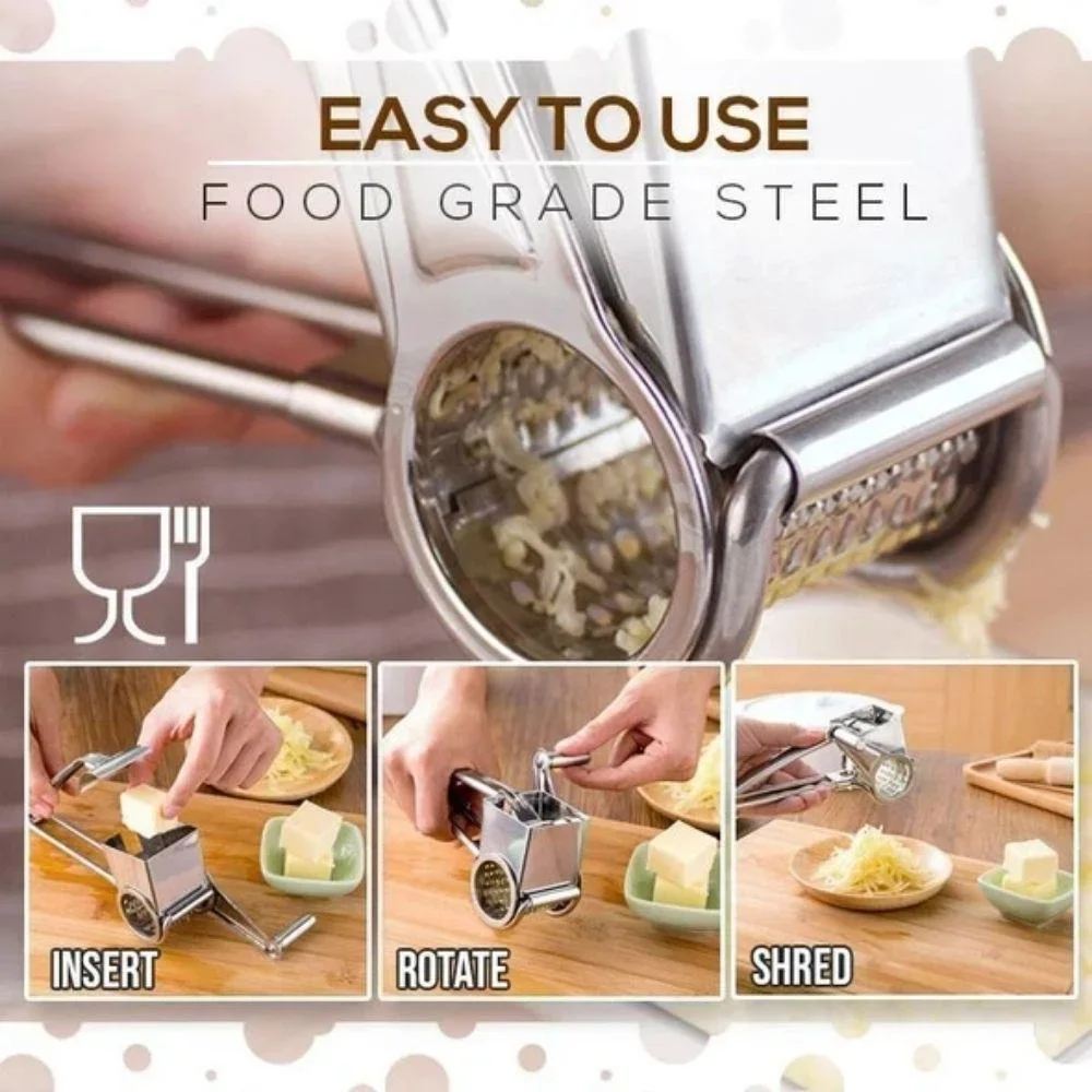 Handheld Rotary Cheese Grater cheese grater lemon zester grater kitchen grater Cheese Hand Grater Kitchen Craft Stainless Steel Vegetable Grater Shredder with Handle