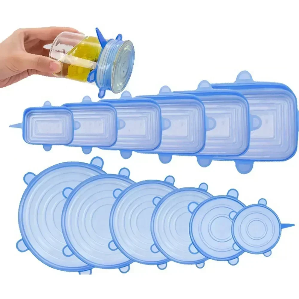 

Kitchenware For Kitchen Utensil Silicone Retractable Lid Reusable Universal Round Silicone Food Packaging Bowl Lid Can Cover