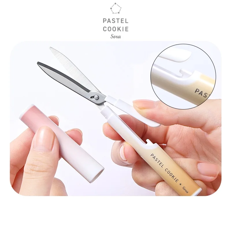 Kokuyo Pastel Cookie Series Folding Scissors Spot Glue Safe Portable Pen Knife Diary Notebook Office School Supplies