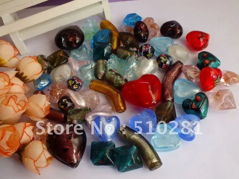 

Bulk 100piece Jewelry Making Lampwork Murano Mixed color Glass Beads