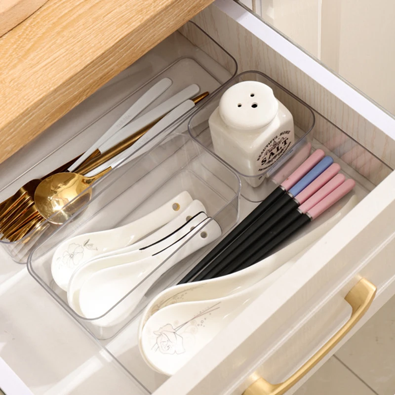 Description Picture 3 of itemVersatile Drawer Organizer Plastic Trays and Dividers in 4 Sizes for Perfect Makeup and Kitchen Supplies Storage
