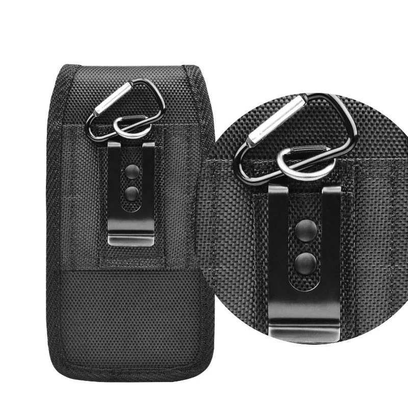 Cell Phone Holster Vertical Nylon Belt Clip Case Wallet Card Holder Pouch for iphone Samsung 4.0 to 6.7 inch Phone