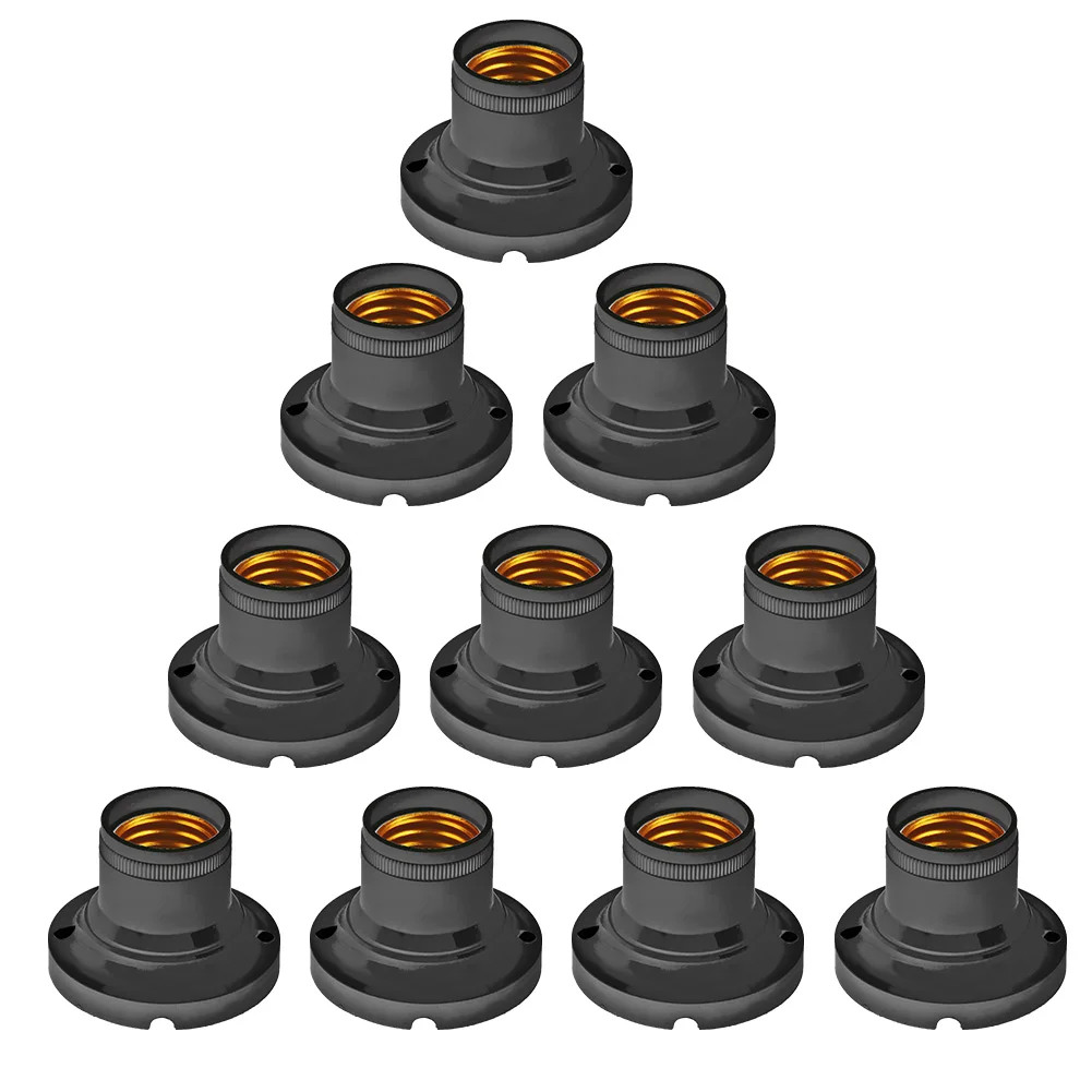 10pcs LED Lamps Splitter Portable E27 Flat Light Base Adapters Universal 60W 90-240V Lighting Accessories for Restaurant Kitchen