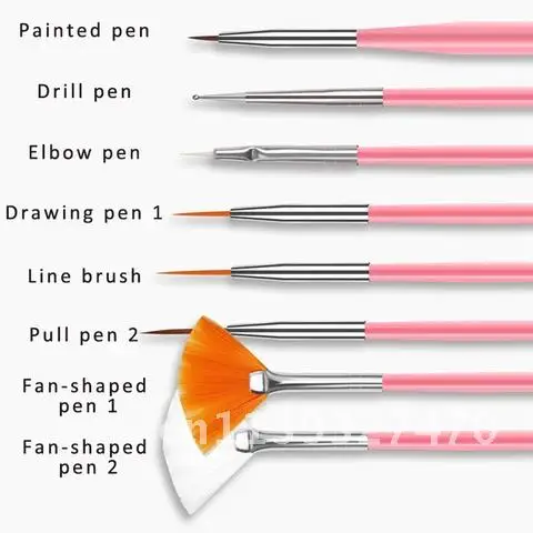 네일 페인팅용 DIY 다기능 후크 라인 펜, 미술 용품, 2 가지 색상 페인팅 브러시, 플라스틱 및 나일론 어린이 문구